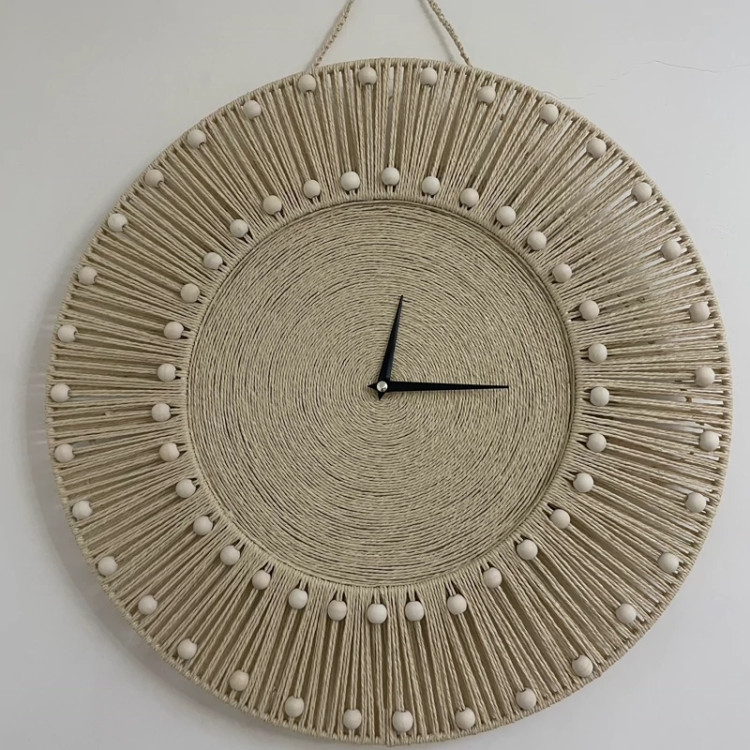 ساعت دیواری رافیا سبک بوهو (پس کرایه)