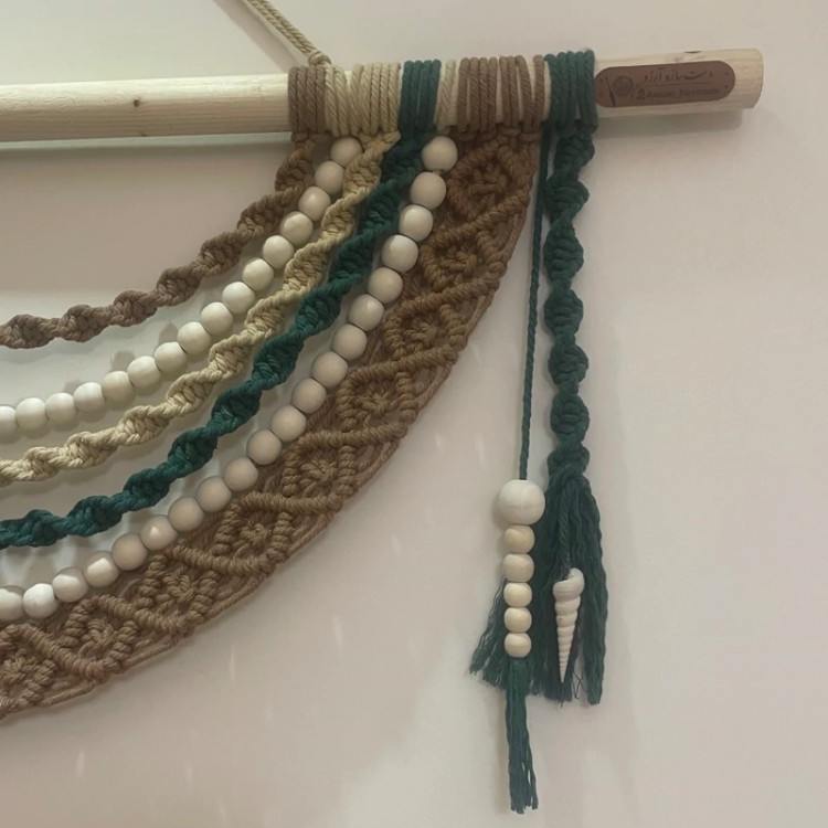 آویز مکرومه مدل برگ ( پس کرایه)