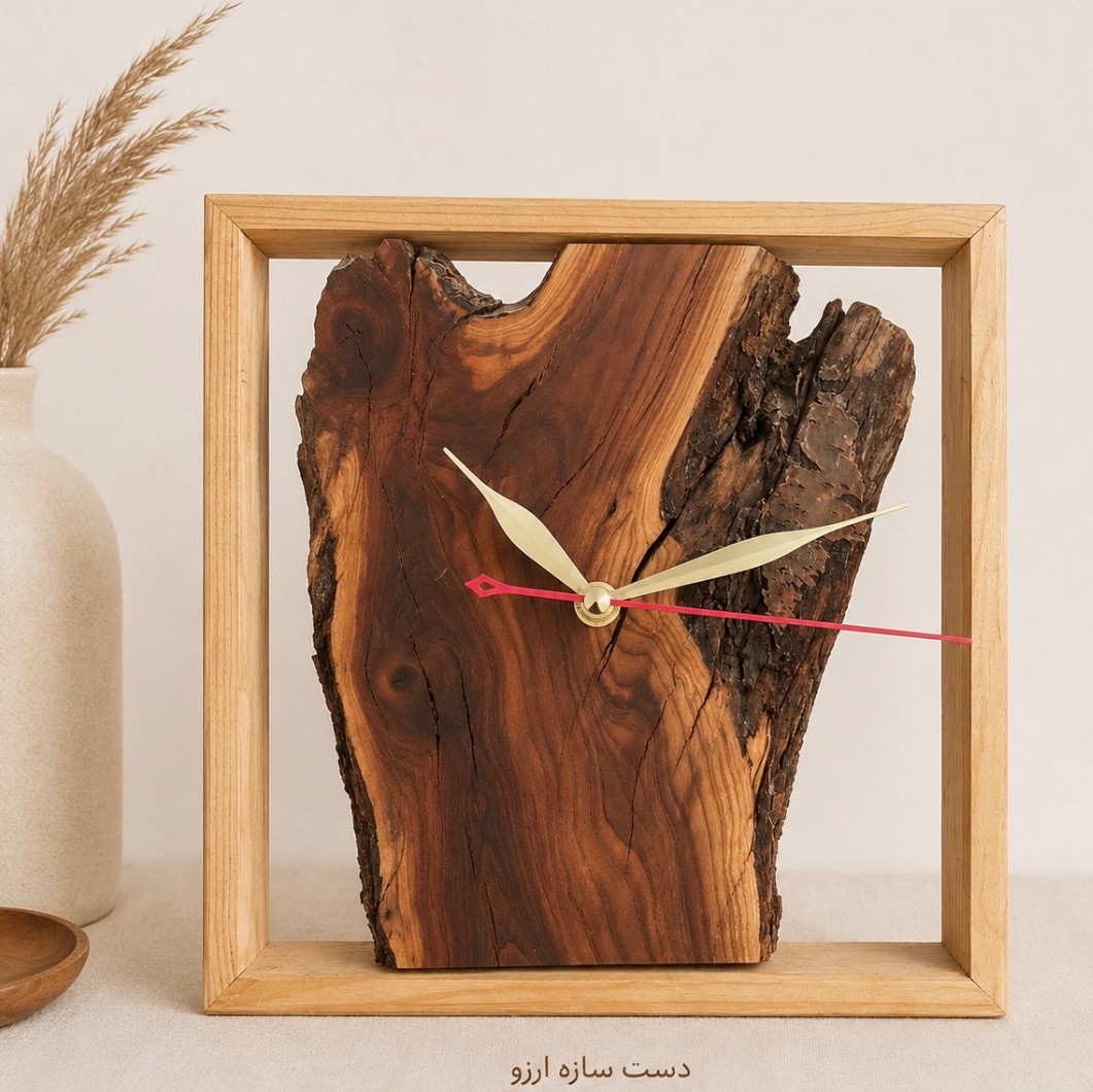ساعت دیواری مینیمال چوبی( پس کرایه)